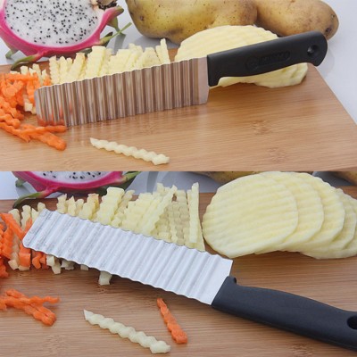 437 professional stainless steel wavy potato cutter kitchen chip knife vegetable chopper  kitchen tool knife